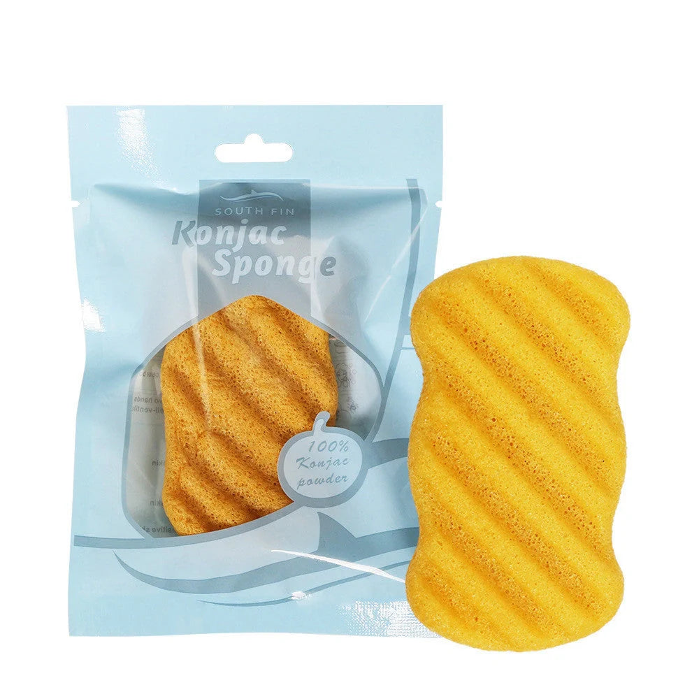 Natural konjac shower gel sponge for sensitive skin care, 100% natural fibre