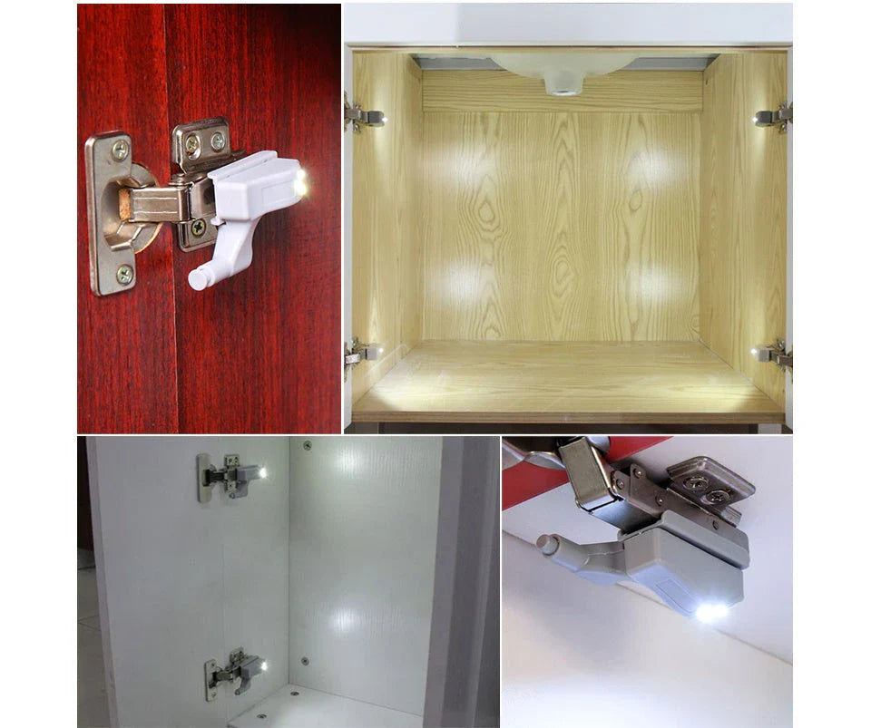 Intelligent LED cabinet lights with automatic sensor and on/off function, providing hands-free illumination for cabinets, closets, and other storage spaces.