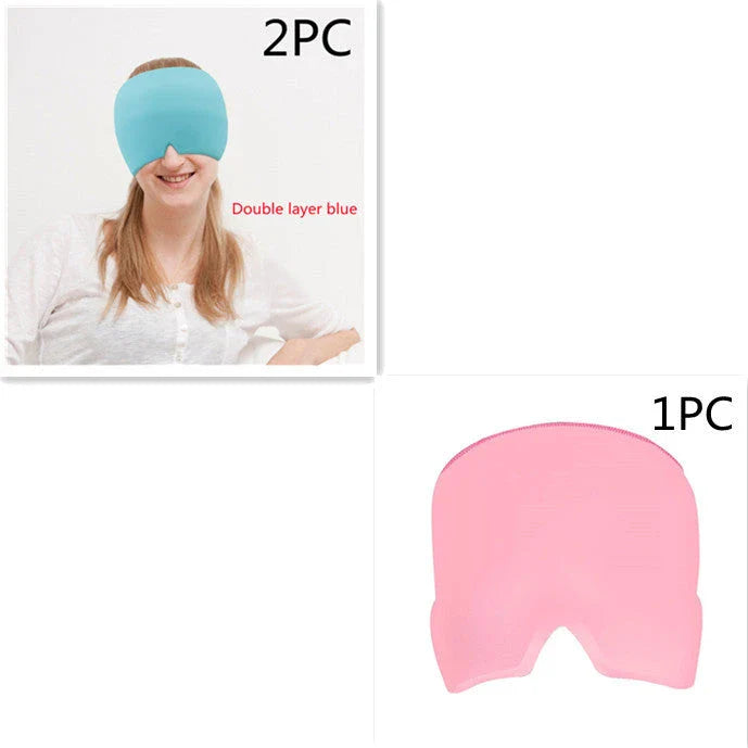Soothing Ice Therapy Eye Mask for Headache and Migraine Relief, Flexible Gel Material, Adjustable Strap