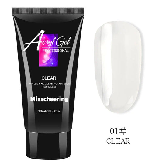 Premium crystal-clear nail extension gel for flawless, long-lasting manicures at home