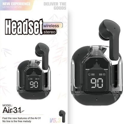 Premium true wireless Bluetooth 5.3 earbuds with digital display, noise reduction, and long battery life.