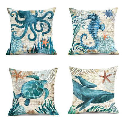 Stylish Sea Life Cushion Covers featuring vibrant marine-inspired designs to enhance British home decor