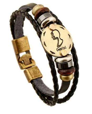 Stylish constellation-themed leather bracelet with adjustable length and variety of designs