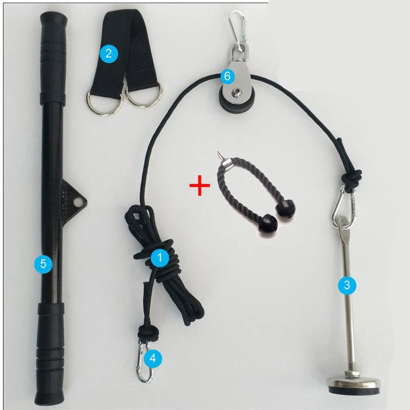 Nylon pull rope fitness equipment with silent pulley and 2.5-metre climbing rope