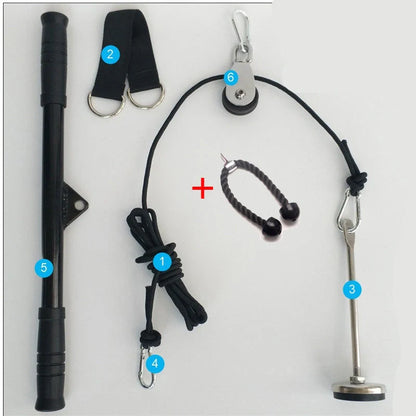 Nylon pull rope fitness equipment with silent pulley and 2.5-metre climbing rope