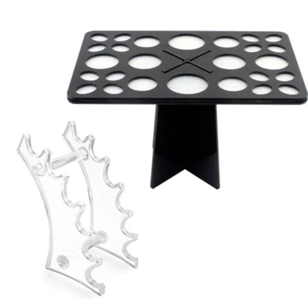 14-hole makeup brush holder in various colours for organising and drying brushes