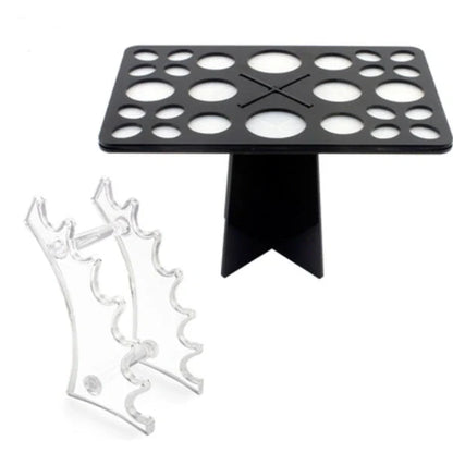 14-hole makeup brush holder in various colours for organising and drying brushes