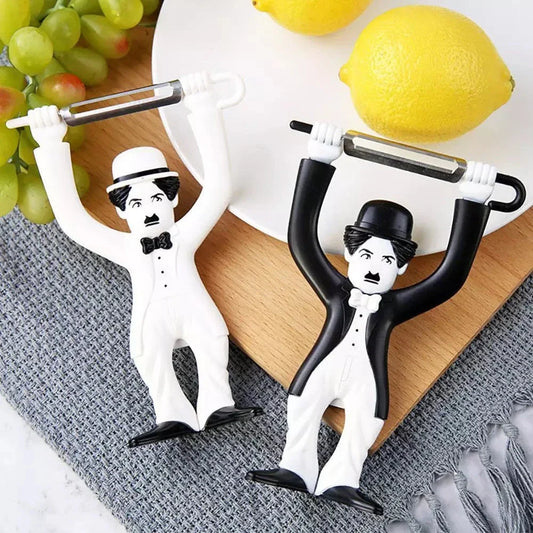 Stainless Steel Fruit and Vegetable Peeler with Playful Character Design - Ideal Kitchen Tool for Precise Peeling and Slicing