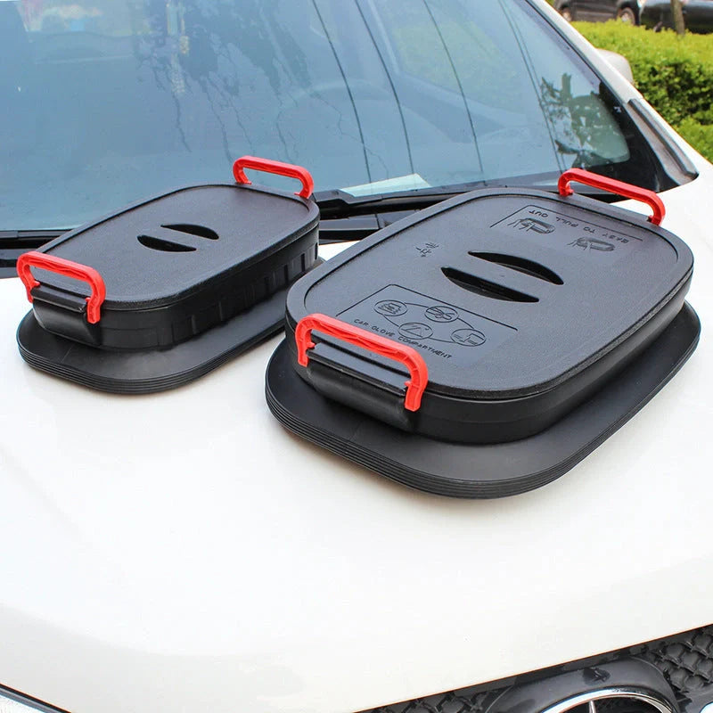 Vehicle-Mounted Retractable Fishing and Car Washing Bucket in black and red