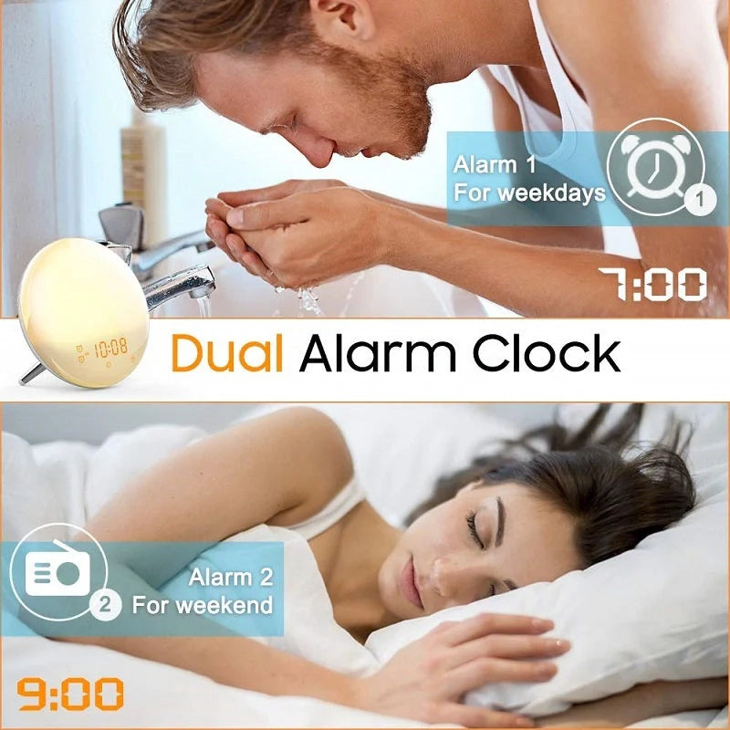 2nd Generation Smart Wake-up Light with voice and app control, simulating sunrise for a natural wake-up