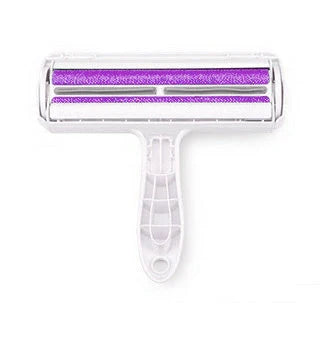 Durable ABS pet hair remover tool in red and blue for efficient cleaning of furniture and carpets