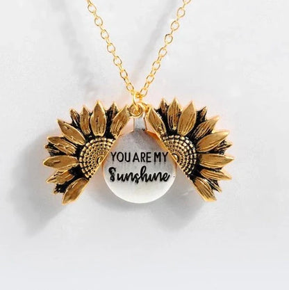 Elegant Sunflower Double-layer Lettering Necklace in various colours