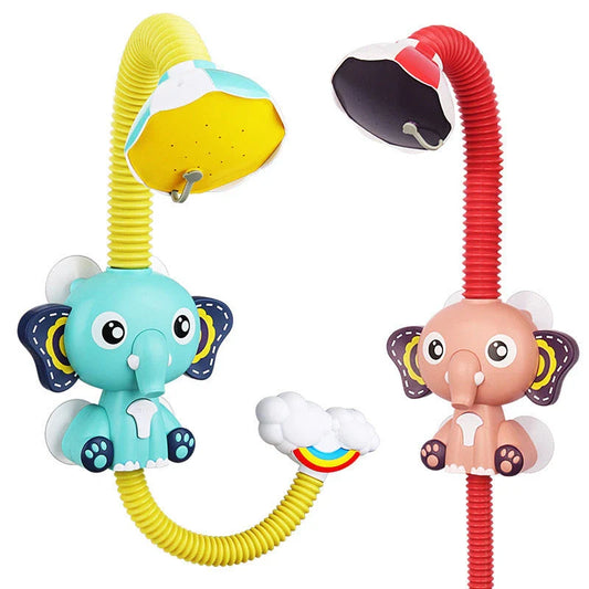 Elephant-shaped water spray toy with adjustable nozzle for bathtime fun and sensory exploration