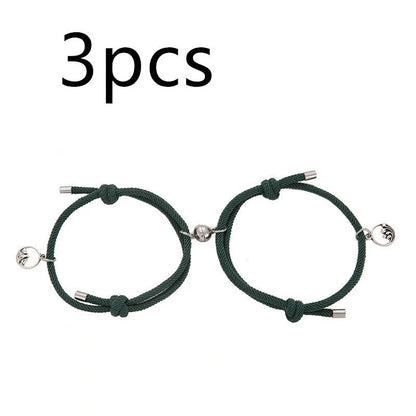 Magnetic Couple's Bracelet Set with adjustable alloy design, symbolising eternal love and connection.