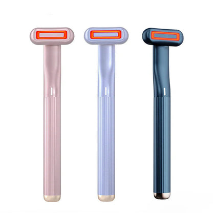 360 Degrees Rotary Eye Massage Wand with Red LED Light and Therapeutic Warmth for skincare