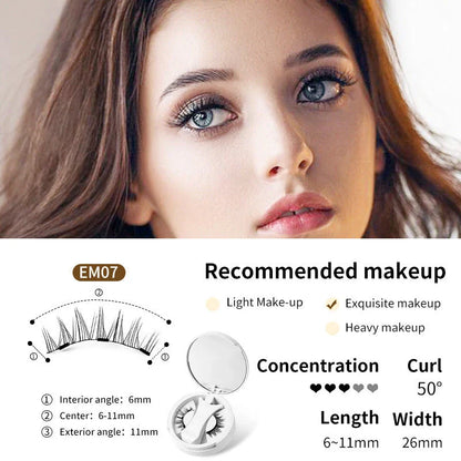 Magnetic false eyelashes with storage box, glue-free and natural-looking lash enhancement