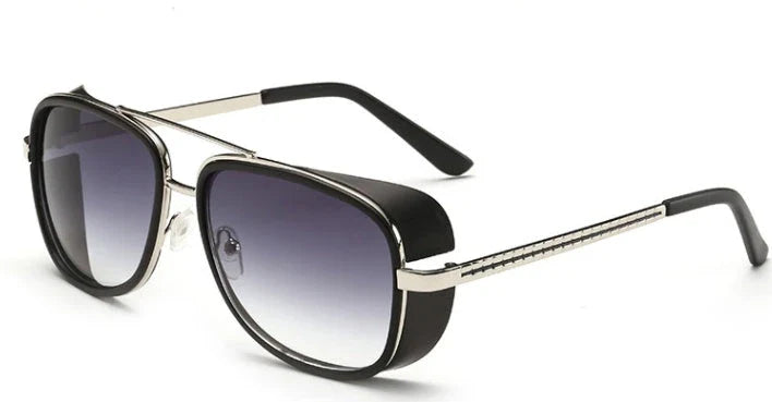 Stylish driving sunglasses with a retro-inspired design, durable metal and plastic frame, and advanced UV protection for all-weather driving and outdoor activities.