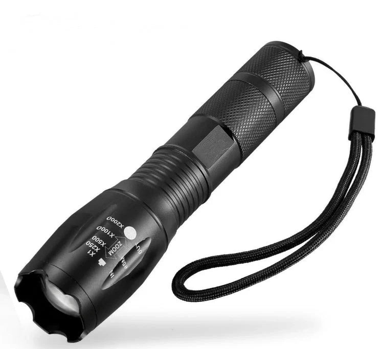 Zoomable LED Torch with adjustable focus for outdoor and professional use