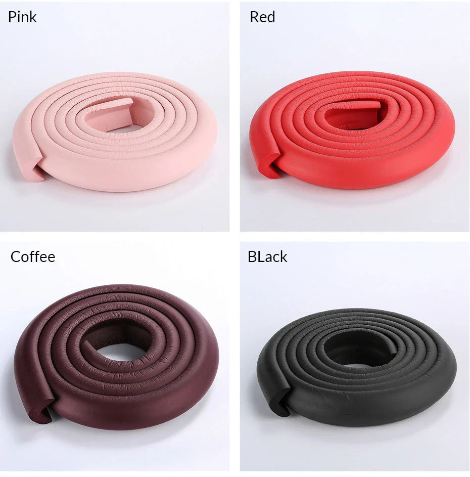 L-shaped furniture edge protector made of thick, soft, and flexible material to absorb impacts and prevent collisions for child safety