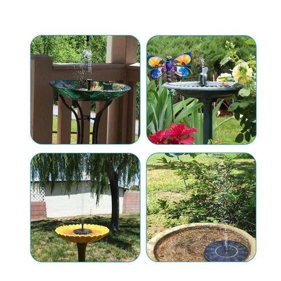 A solar-powered floating fountain with adjustable water jet heights, creating a mesmerising display in a British garden