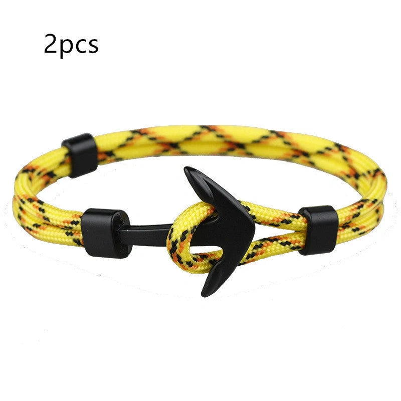 Anchor Bracelet featuring a nautical symbol on a cotton-linen rope