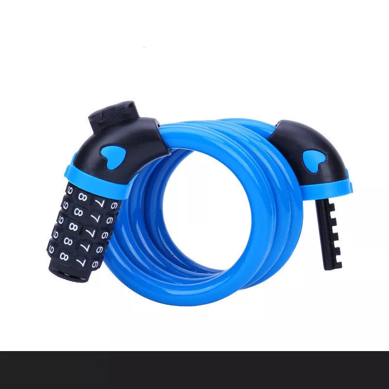 Steel wire bicycle code lock with adjustable password for anti-theft security