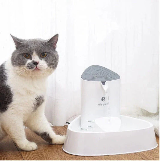 1.5L automatic pet water fountain with LED light and 4-layer filter