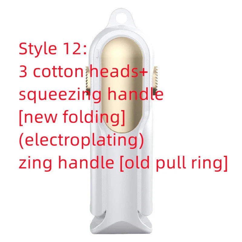 Hands-free floor cleaning mop with absorbent cotton heads for efficient and eco-friendly floor cleaning