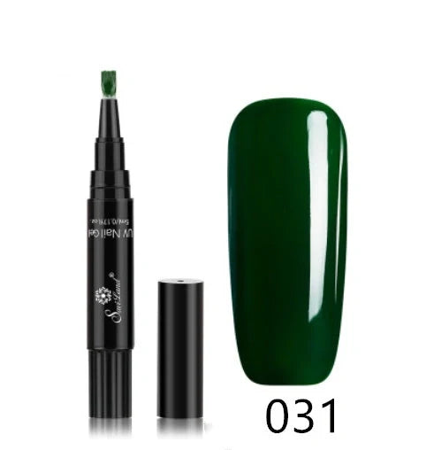 3-in-1 Gel Nail Varnish Pen with Glitter for easy one-step nail art