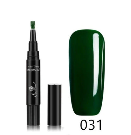 3-in-1 Gel Nail Varnish Pen with Glitter for easy one-step nail art
