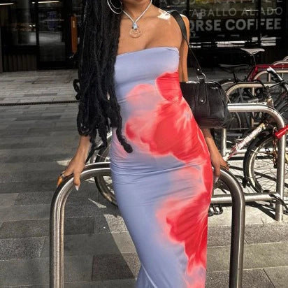 Stylish slit maxi dress in various colors, perfect for summer beach and party occasions
