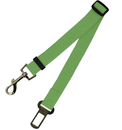 Adjustable dog seatbelt made of durable nylon material with heavy-duty hardware for secure pet travel