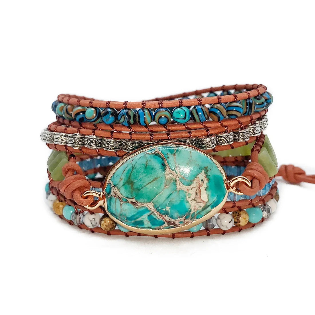 Elegant multi-strand beaded bracelet set in vibrant colours, featuring a multi-layered design with high-quality materials