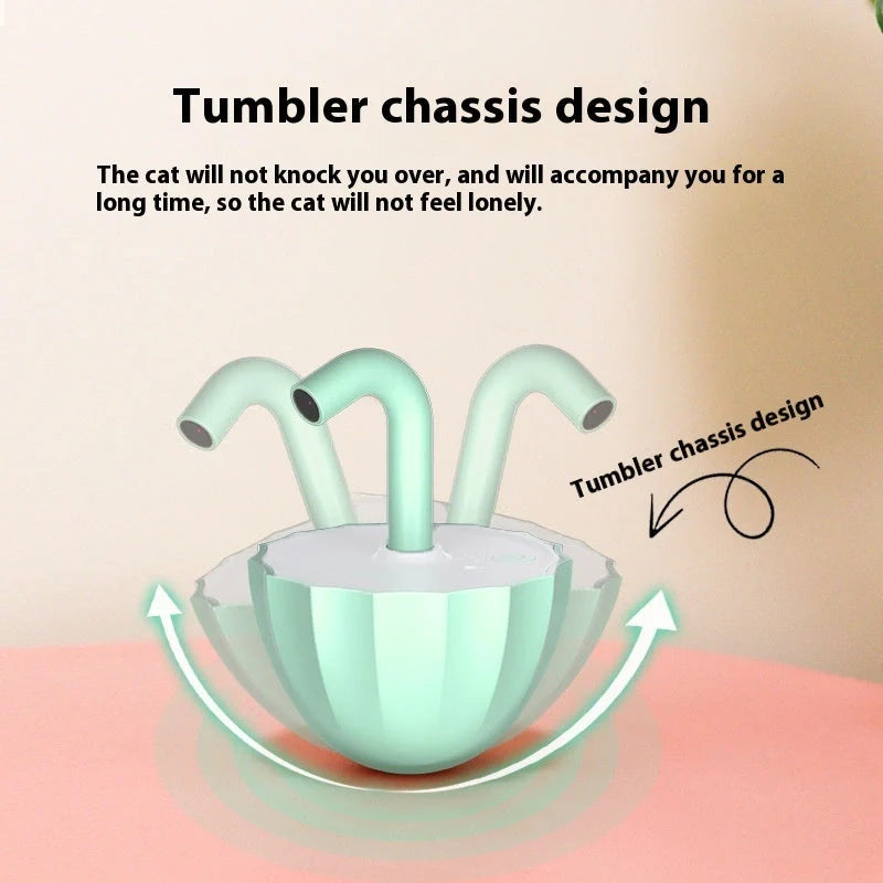 Interactive cat laser toy with bubble tea cup design and USB charging