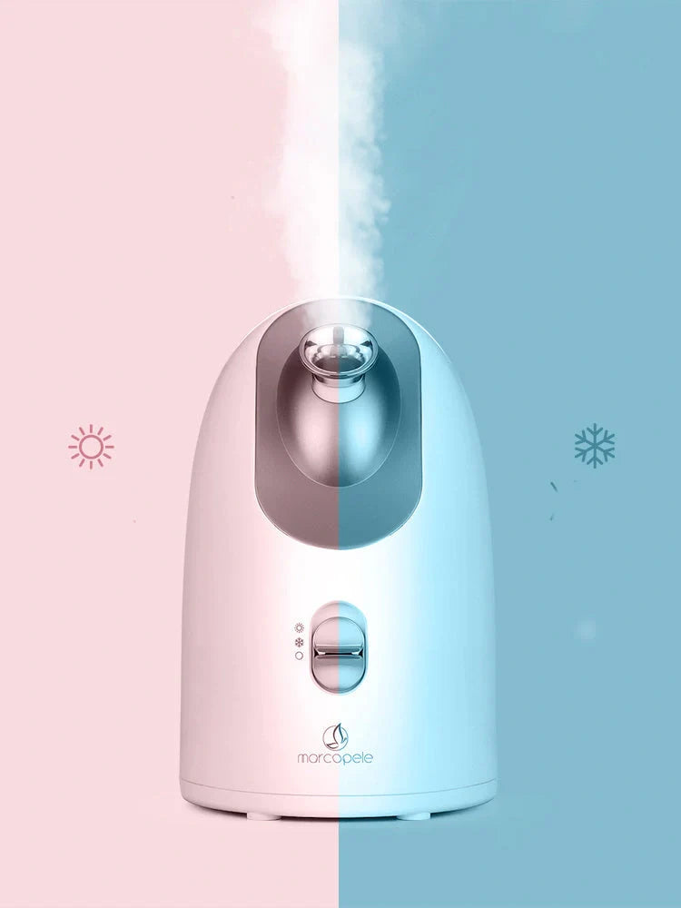 Hot and cold face steamer with dual functionality for skincare