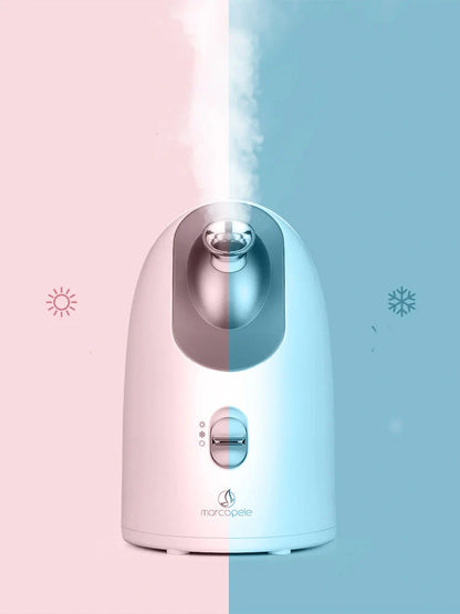 Hot and cold face steamer with dual functionality for skincare