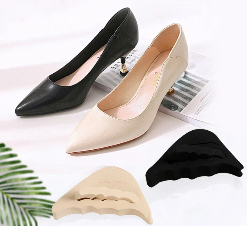 EVA toe anti-slip pads for high heels, black and beige options, 6.5x3x1.5 cm