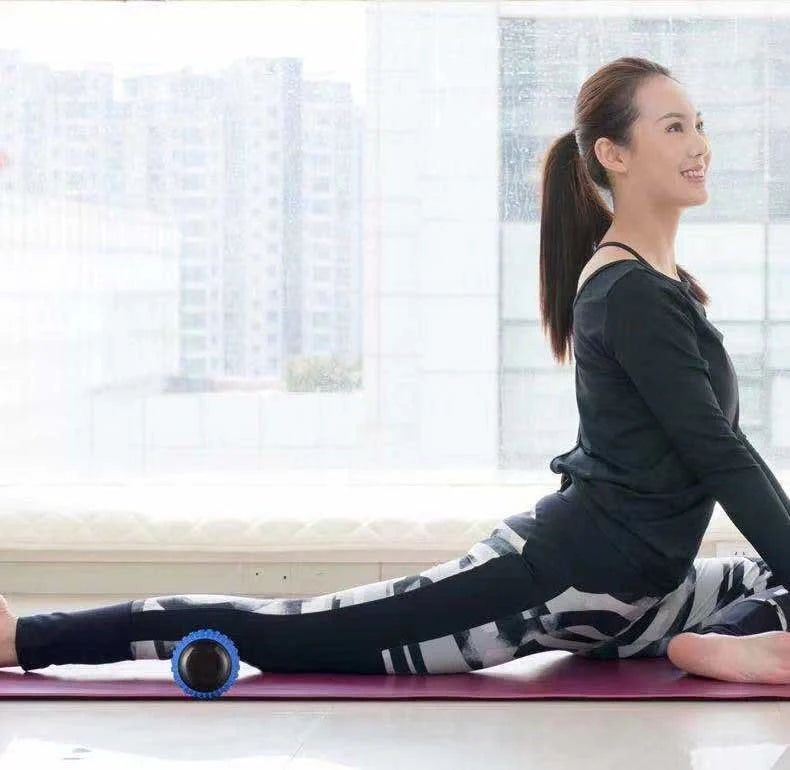 USB Charging Electric Yoga Ball in blue and pink for muscle relaxation