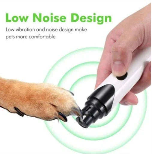 Electric pet nail grinder with low vibration and noise for stress-free grooming of cats, dogs, and other small animals