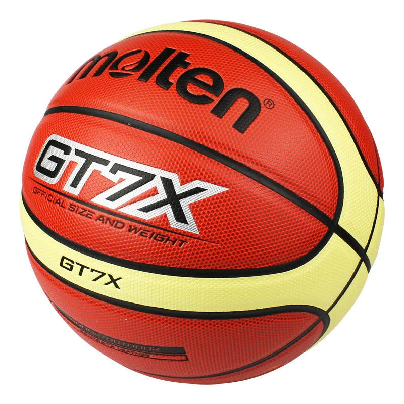 Outdoor wearable basketball with PU rubber liner for enhanced durability and grip