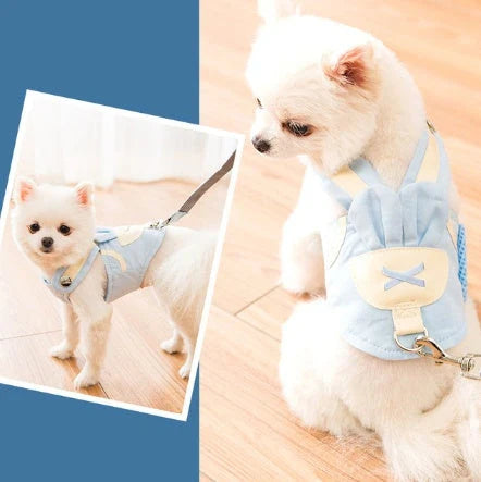 A stylish and comfortable dog harness and leash set in a variety of vibrant colours and patterns