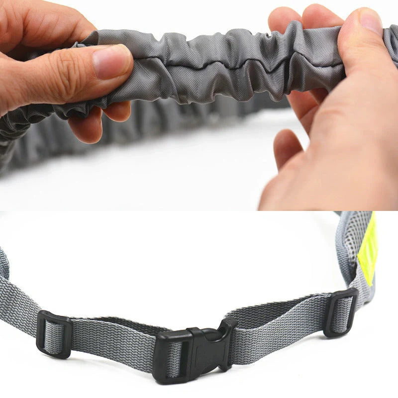 Adjustable hands-free dog leash with waist bag in various colours