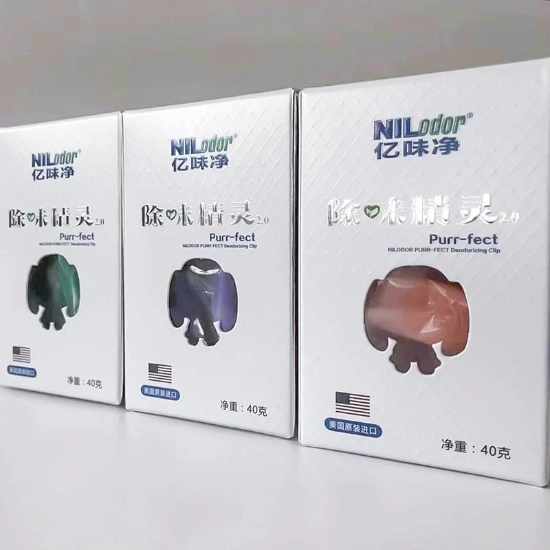 Deodorant Wizard scented pet deodorant tablets in mango, lavender, and qingxin