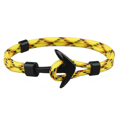 Anchor Bracelet featuring a nautical symbol on a cotton-linen rope