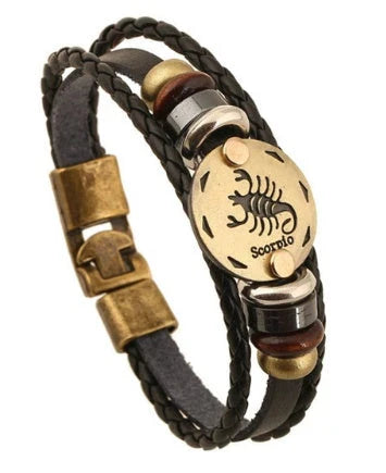 Stylish constellation-themed leather bracelet with adjustable length and variety of designs