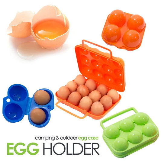 Orange portable ABS plastic egg storage box for camping and picnics