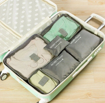 Premium waterproof nylon travel organizer set with mesh panels for easy visibility and organization