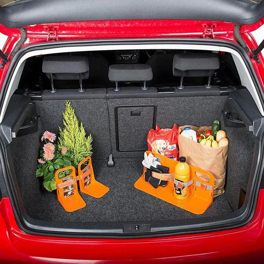 Versatile car boot organiser with sturdy frame, anti-slip bottom, and ample storage space for luggage, groceries, and other essential items