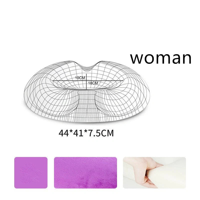 Premium memory foam seat cushion with tailored design for men and women, featuring breathable materials and a removable cover for easy cleaning.