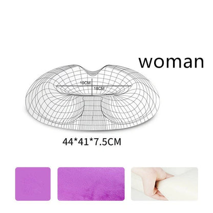 Premium memory foam seat cushion with tailored design for men and women, featuring breathable materials and a removable cover for easy cleaning.
